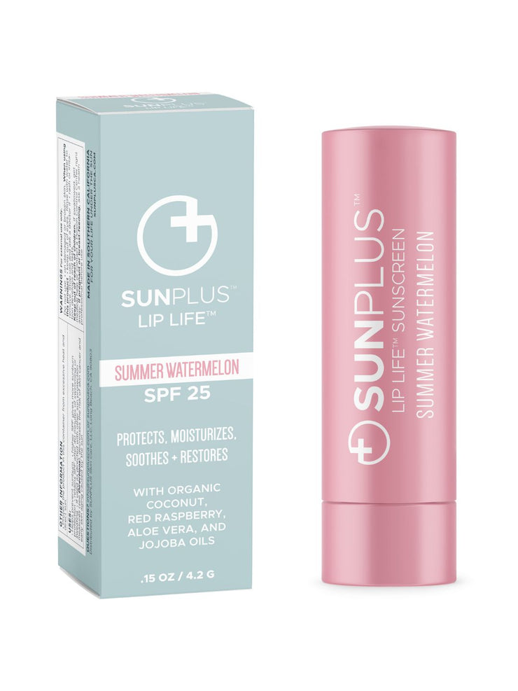 Summer Watermelon Lip Life Nourishing Lip Balm SPF 25 - with Organic Aloe, Jojoba, Red Raspberry and Evening Primrose.